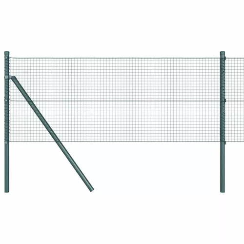 Kerítés oszlopokkal Zöld 0.8 x 50 m Acél