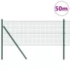 Kerítés oszlopokkal Zöld 0.8 x 50 m Acél