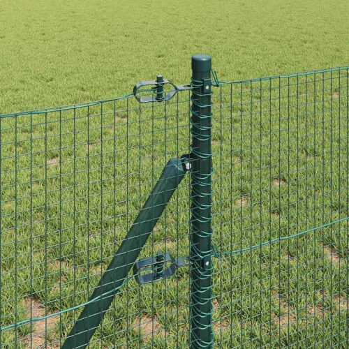 Kerítés oszlopokkal Zöld 0.8 x 50 m Acél