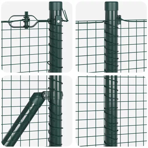 Kerítés oszlopokkal Zöld 0.8 x 50 m Acél