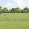 Kerítés oszlopokkal Szürke 1.4 x 10 m Acél