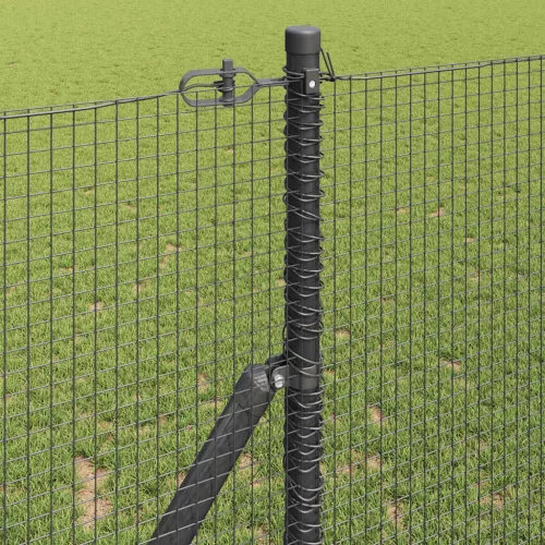 Kerítés oszlopokkal Szürke 1.4 x 10 m Acél