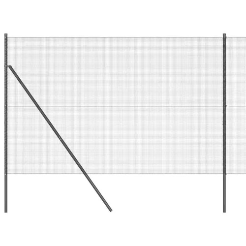 Kerítés oszlopokkal Szürke 1.6 x 10 m Acél