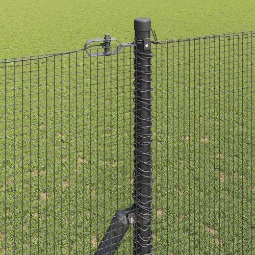 Kerítés oszlopokkal Szürke 1.6 x 10 m Acél