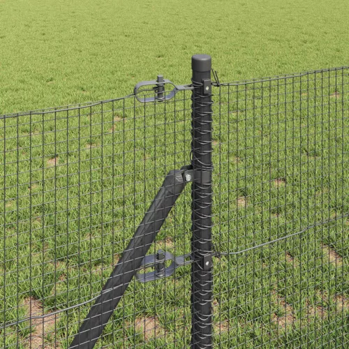 Kerítés oszlopokkal Szürke 0.8 x 25 m Acél