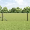 Kerítés oszlopokkal Szürke 0.8 x 25 m Acél