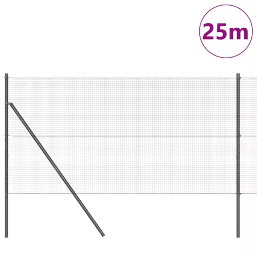 Kerítés oszlopokkal Szürke 1.2 x 25 m Acél