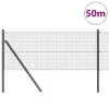 Kerítés oszlopokkal Szürke 0.6 x 50 m Acél
