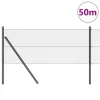 Kerítés oszlopokkal Szürke 0.8 x 50 m Acél
