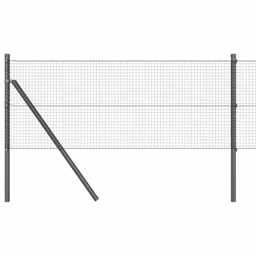 Kerítés oszlopokkal Szürke 0.8 x 50 m Acél