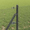 Kerítés oszlopokkal Szürke 0.8 x 50 m Acél