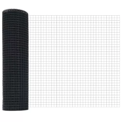 Kerítés oszlopokkal Szürke 0.8 x 50 m Acél