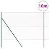 Kerítés oszlopokkal Zöld 1.6 x 10 m PVC-bevonatos acél