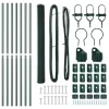 Kerítés oszlopokkal Zöld 1.6 x 10 m PVC-bevonatos acél