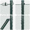 Kerítés oszlopokkal Zöld 1.6 x 10 m PVC-bevonatos acél
