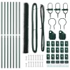 Kerítés oszlopokkal Zöld 1.6 x 10 m PVC-bevonatos acél