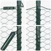 Kerítés oszlopokkal Zöld 1.6 x 10 m PVC-bevonatos acél