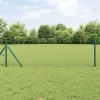 Kerítés oszlopokkal Zöld 0.8 x 25 m PVC-bevonatos acél