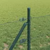 Kerítés oszlopokkal Zöld 0.8 x 25 m PVC-bevonatos acél