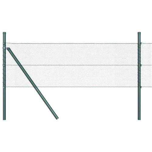 Kerítés oszlopokkal Zöld 0.8 x 25 m PVC-bevonatos acél