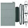 Kerítés oszlopokkal Zöld 0.8 x 25 m PVC-bevonatos acél