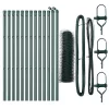 Kerítés oszlopokkal Zöld 0.8 x 25 m PVC-bevonatos acél