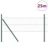 Kerítés oszlopokkal Zöld 0.8 x 25 m PVC-bevonatos acél
