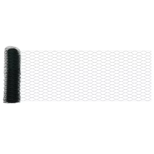 Kerítés oszlopokkal Zöld 0.8 x 25 m PVC-bevonatos acél