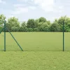 Kerítés oszlopokkal Zöld 1.4 x 25 m PVC-bevonatos acél