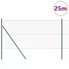 Kerítés oszlopokkal Zöld 1.4 x 25 m PVC-bevonatos acél