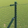 Kerítés oszlopokkal Zöld 1.4 x 25 m PVC-bevonatos acél
