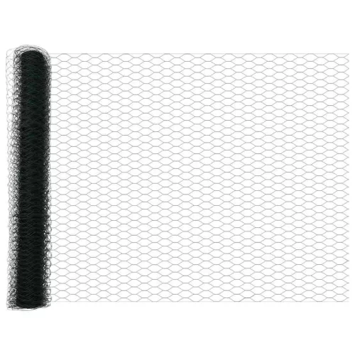 Kerítés oszlopokkal Zöld 1.4 x 25 m PVC-bevonatos acél