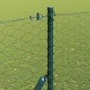 Kerítés oszlopokkal Zöld 1.5 x 25 m PVC-bevonatos acél