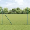 Kerítés oszlopokkal Zöld 1.6 x 25 m PVC-bevonatos acél