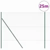 Kerítés oszlopokkal Zöld 1.6 x 25 m PVC-bevonatos acél