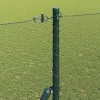 Kerítés oszlopokkal Zöld 1.6 x 25 m PVC-bevonatos acél