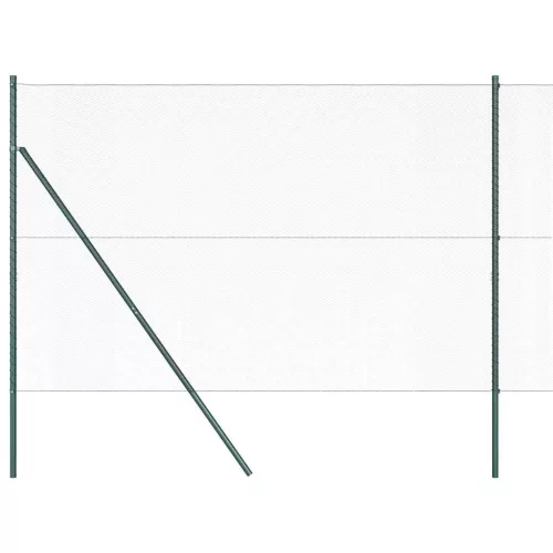 Kerítés oszlopokkal Zöld 1.6 x 25 m PVC-bevonatos acél