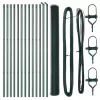 Kerítés oszlopokkal Zöld 1.6 x 25 m PVC-bevonatos acél
