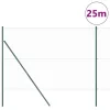 Kerítés oszlopokkal Zöld 1.6 x 25 m PVC-bevonatos acél
