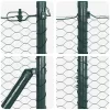 Kerítés oszlopokkal Zöld 1.6 x 25 m PVC-bevonatos acél