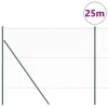 Kerítés oszlopokkal Zöld 1.6 x 25 m PVC-bevonatos acél