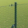 Kerítés oszlopokkal Zöld 1.6 x 25 m PVC-bevonatos acél