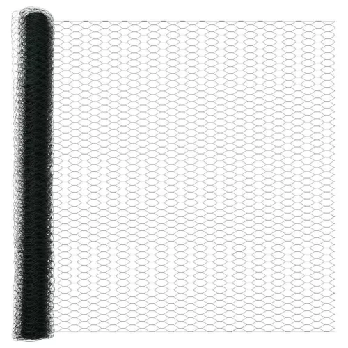 Kerítés oszlopokkal Zöld 1.6 x 25 m PVC-bevonatos acél