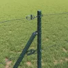 Kerítés oszlopokkal Zöld 0.4 x 50 m PVC-bevonatos acél