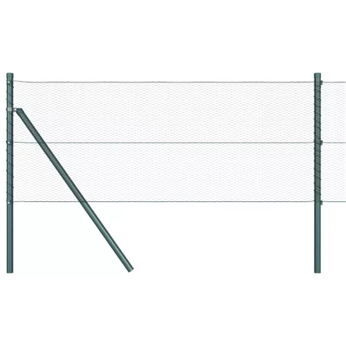 Kerítés oszlopokkal Zöld 0.4 x 50 m PVC-bevonatos acél