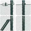 Kerítés oszlopokkal Zöld 0.4 x 50 m PVC-bevonatos acél