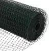 Kerítés oszlopokkal Zöld 0.4 x 50 m PVC-bevonatos acél