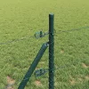 Kerítés oszlopokkal Zöld 0.4 x 50 m PVC-bevonatos acél