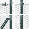 Kerítés oszlopokkal Zöld 0.4 x 50 m PVC-bevonatos acél