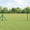 Kerítés oszlopokkal Zöld 0.4 x 50 m PVC-bevonatos acél